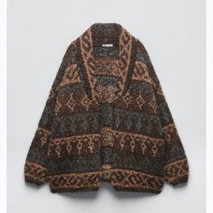 ZARA metallic pattern cardigan